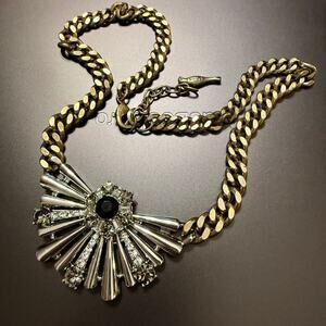 Chloe & Isabel Two Tone Deco Rhinestone Statement Necklace